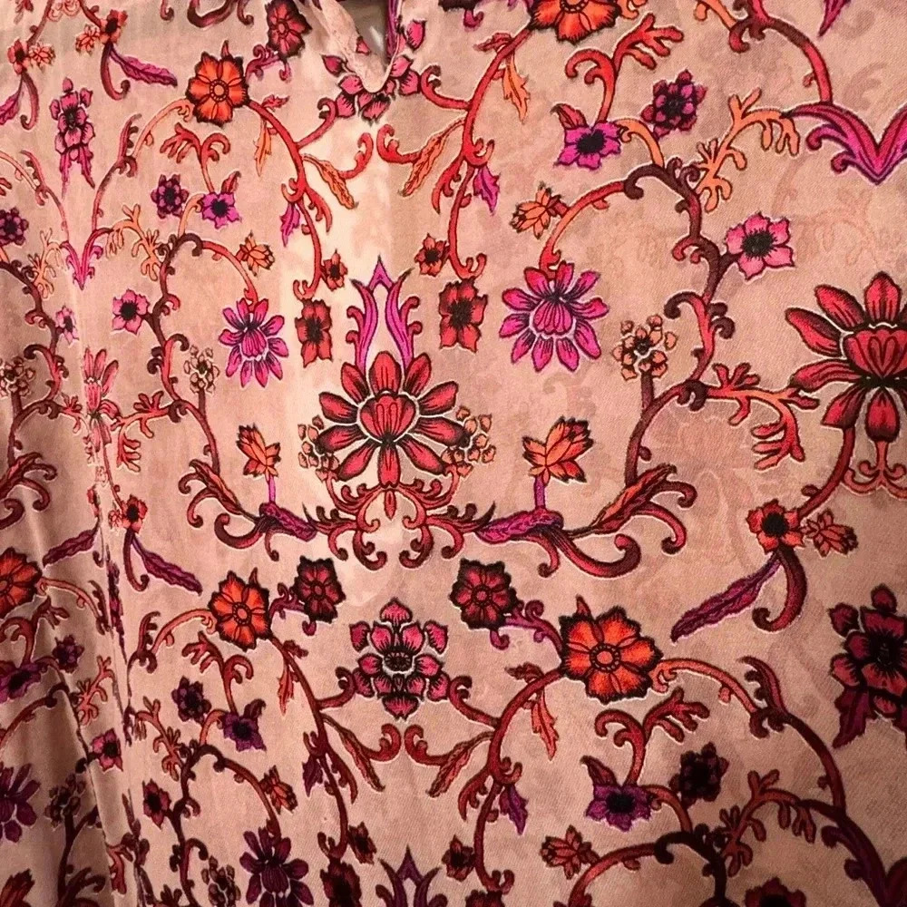 For Love & Lemons Floral Velvet Burnout Top – Size L - Picture 7 of 7